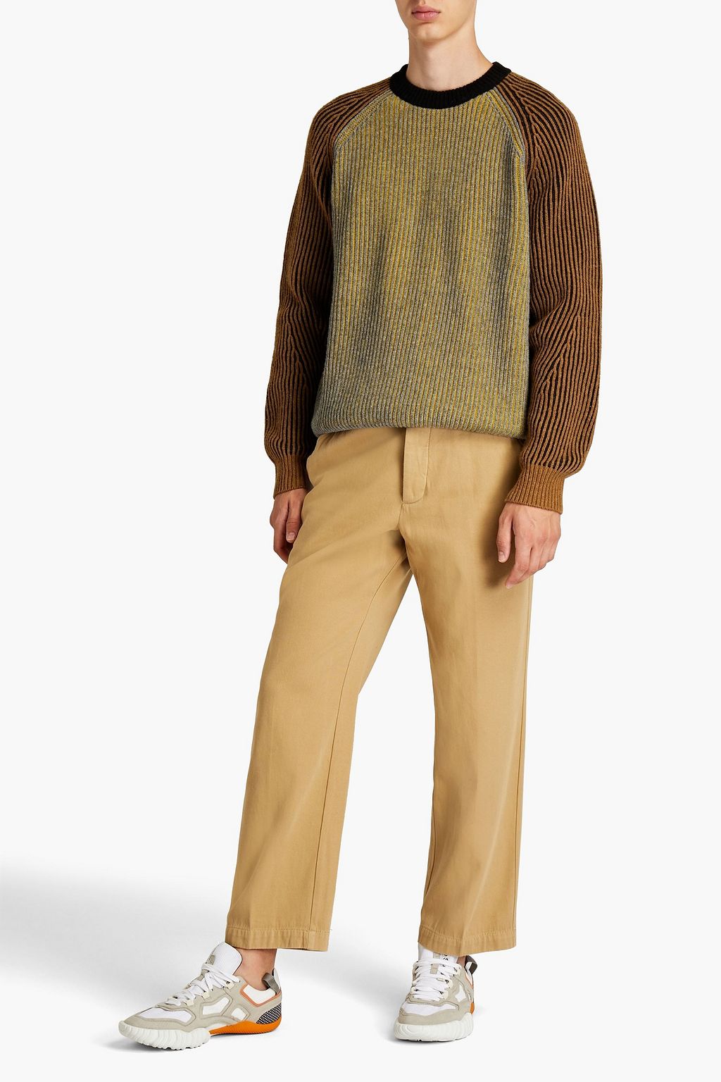 KENZO Embroidered cotton-twill chinos