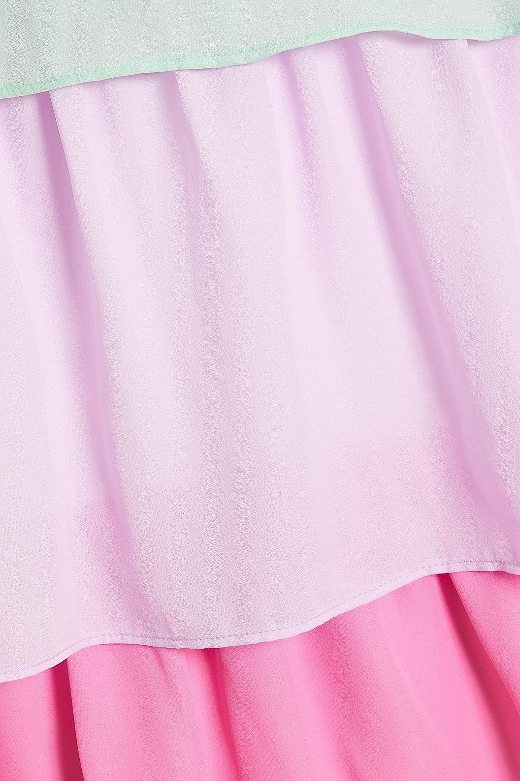 OLIVIA RUBIN Elodie tiered color-block crepe de chine maxi skirt