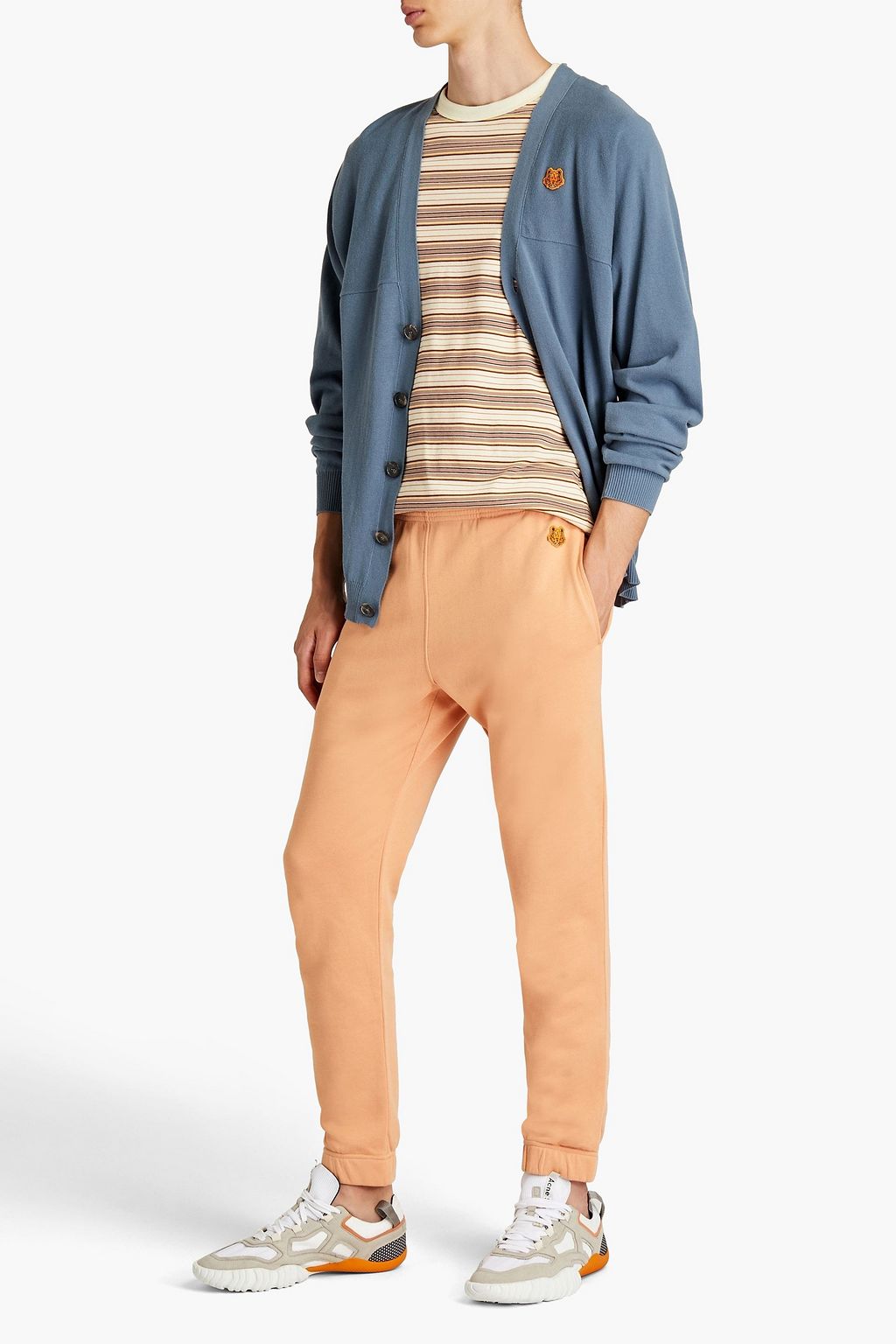 KENZO Appliquéd French cotton-terry sweatpants