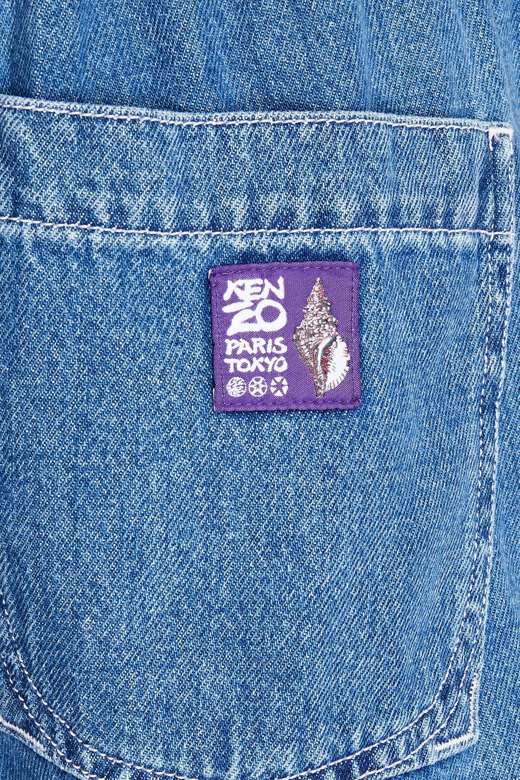 KENZO Belted denim shorts