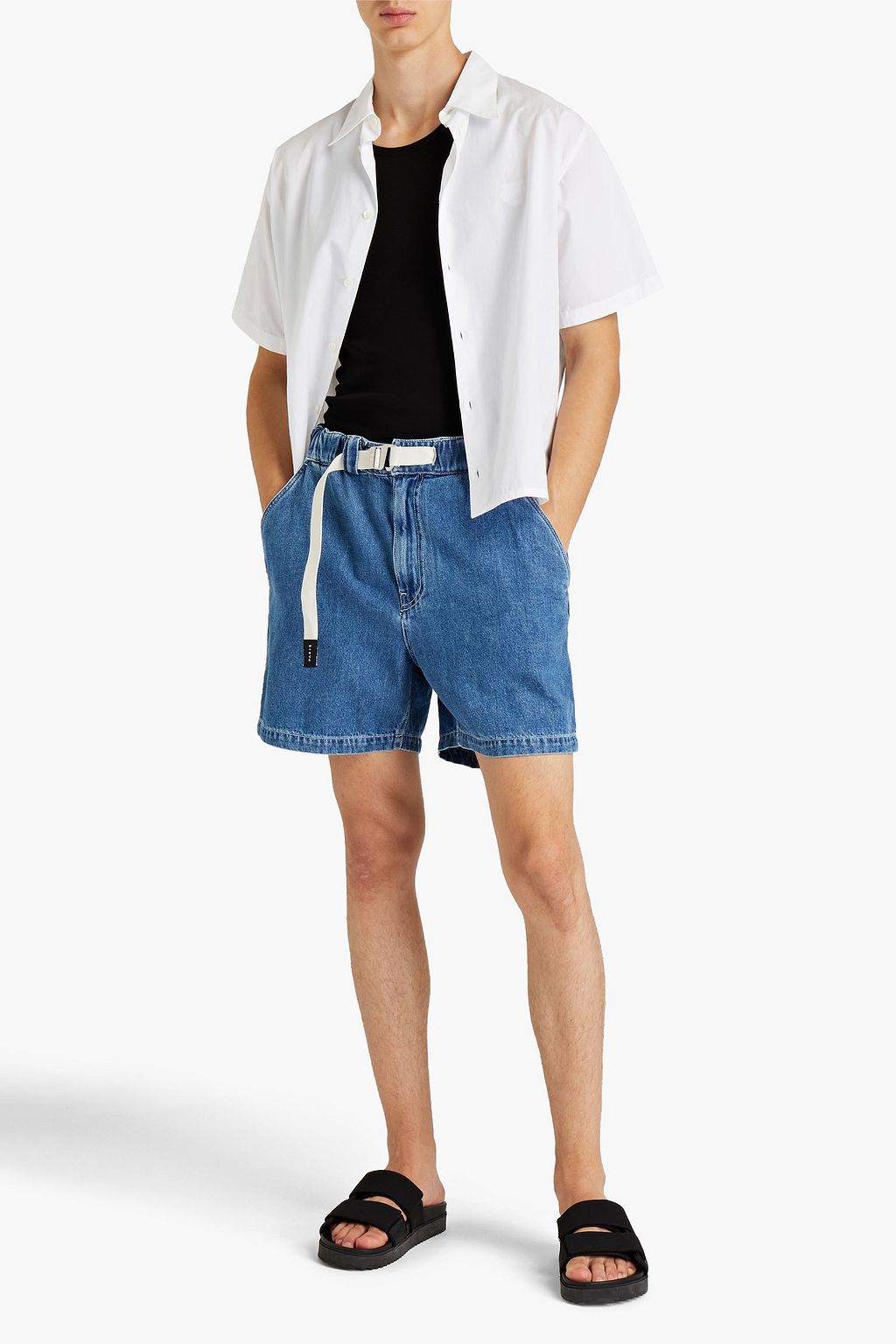 KENZO Belted denim shorts