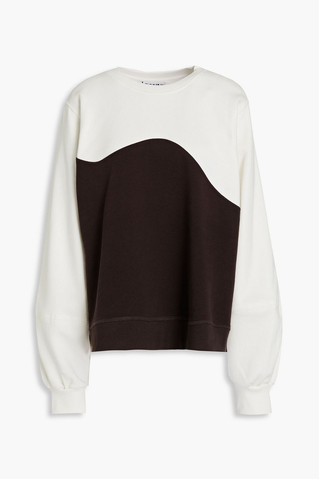 GANNI Two-tone organic cotton-jersey sweatshirt | THE OUTNET