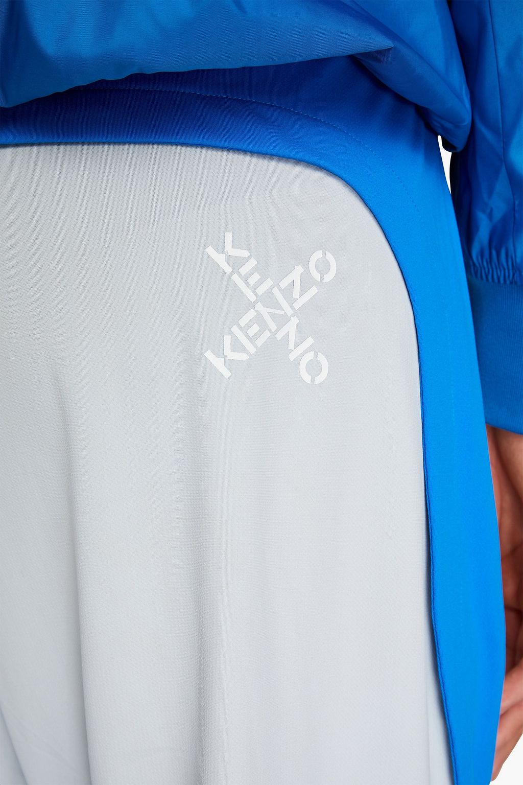 KENZO Two-tone logo-print shell shorts
