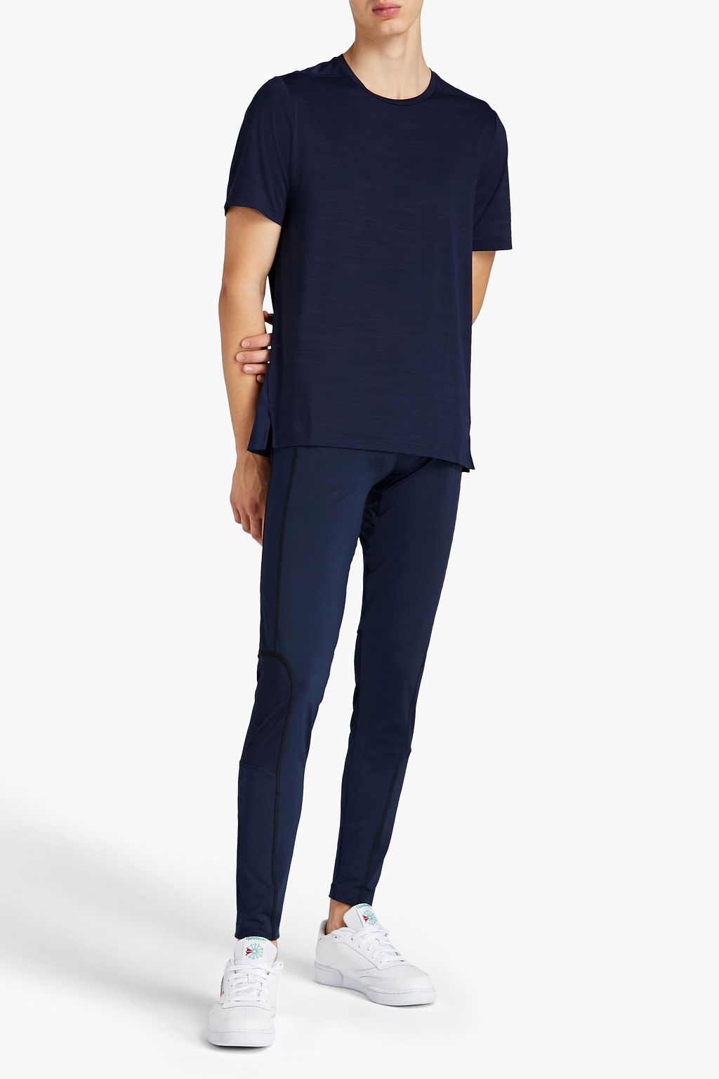 KENZO Mesh-paneled printed stretch-jersey tights