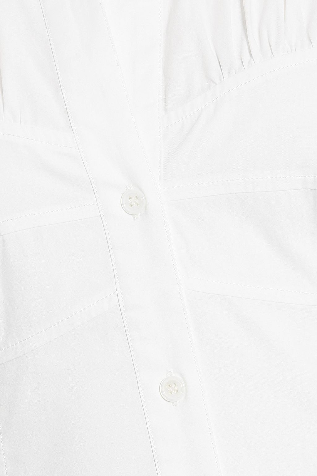 NICHOLAS Gathered cotton-poplin mini shirt dress