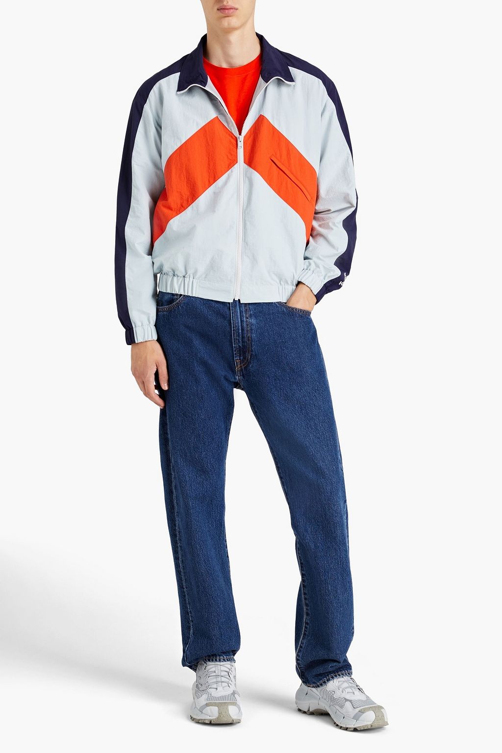 KENZO Color-block printed crinkled shell track jacket