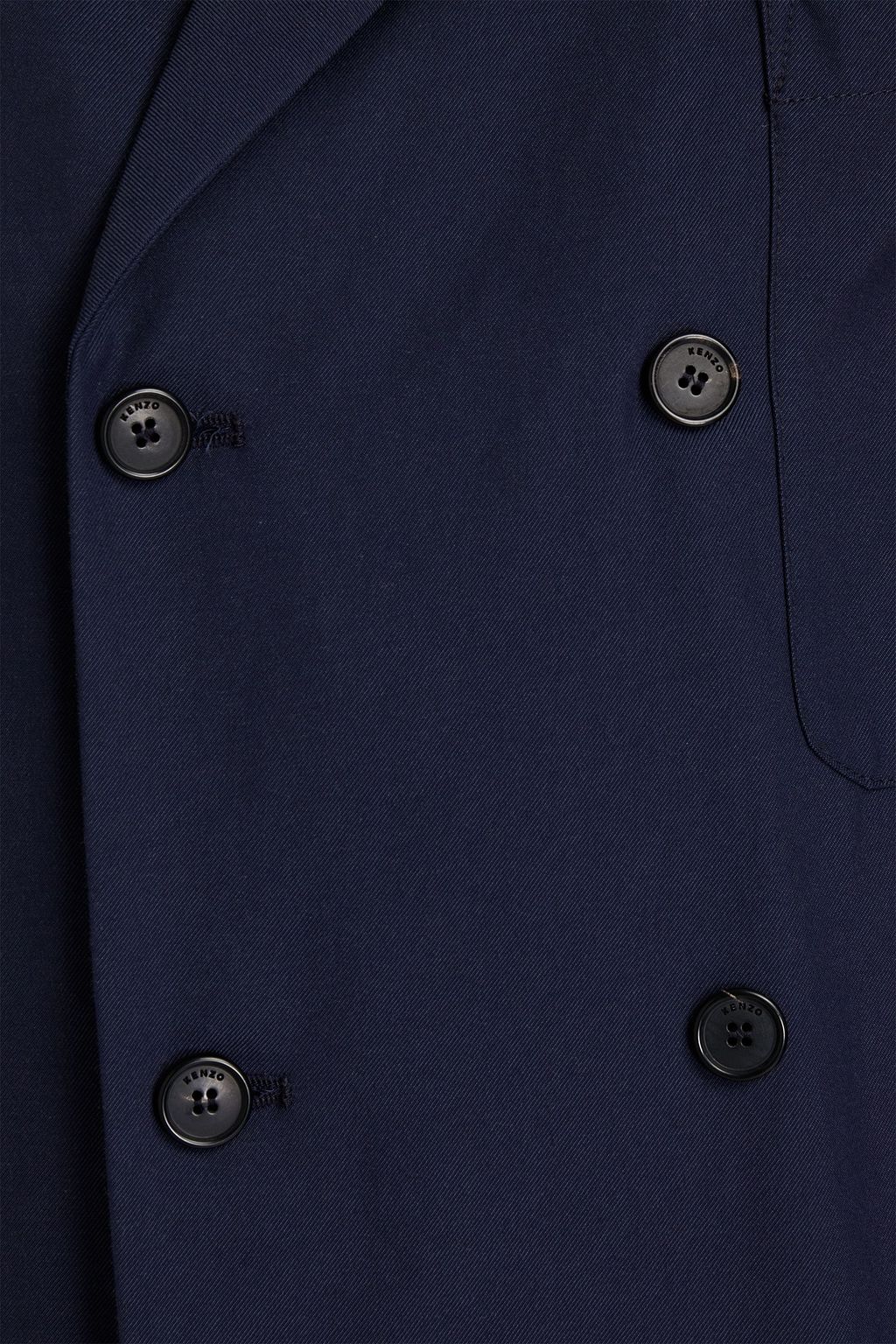 KENZO Doppelreihiger Mantel aus Baumwoll-Gabardine