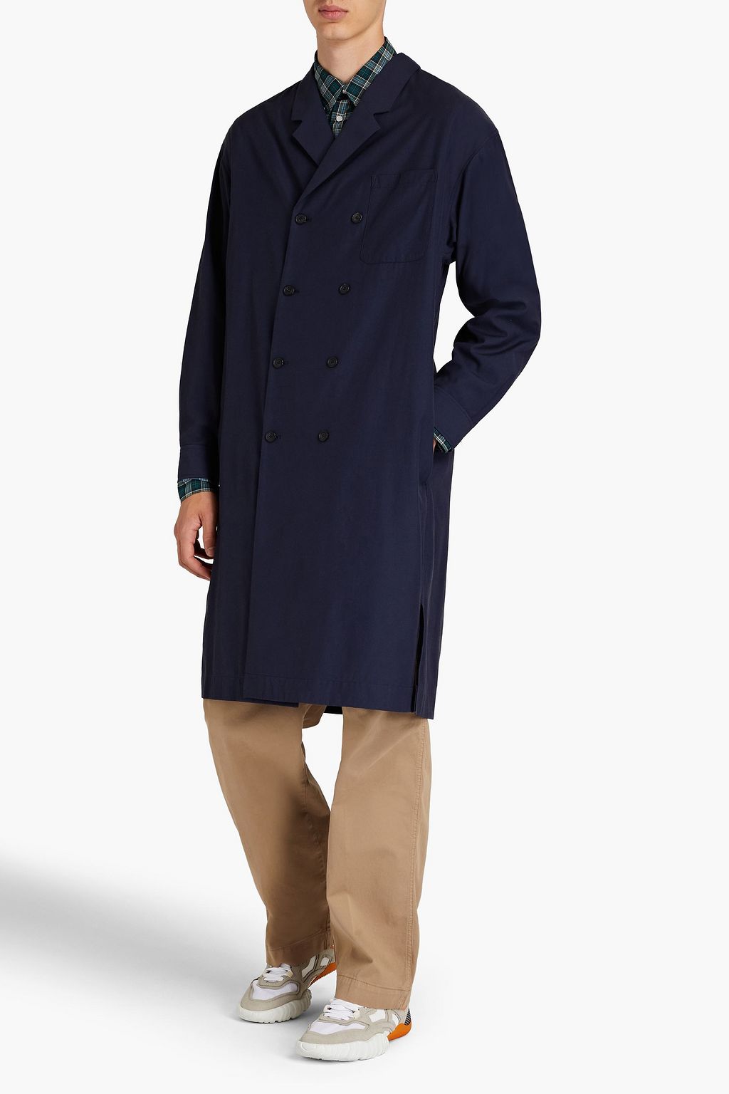 KENZO Doppelreihiger Mantel aus Baumwoll-Gabardine