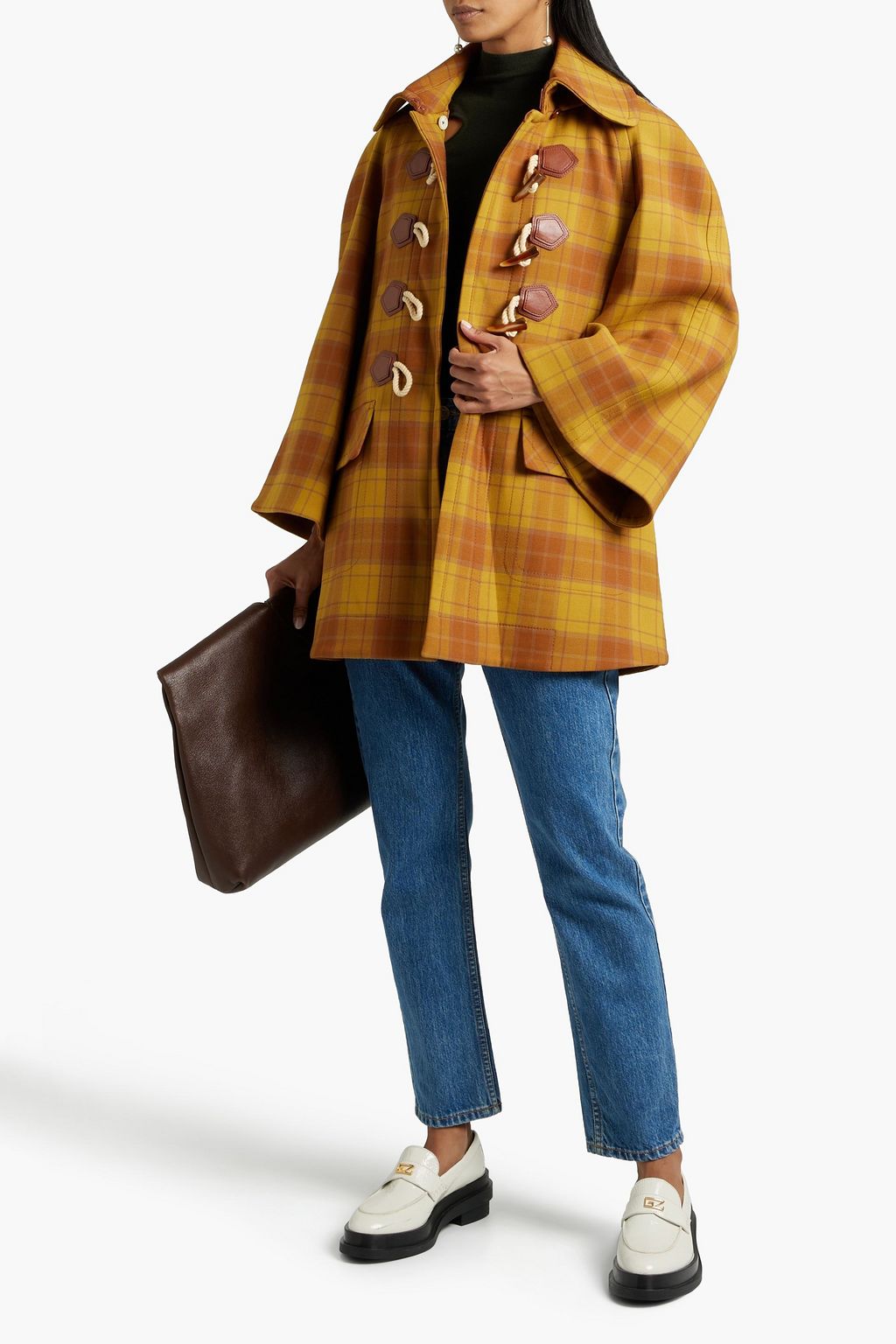 ZIMMERMANN Checked twill hooded coat