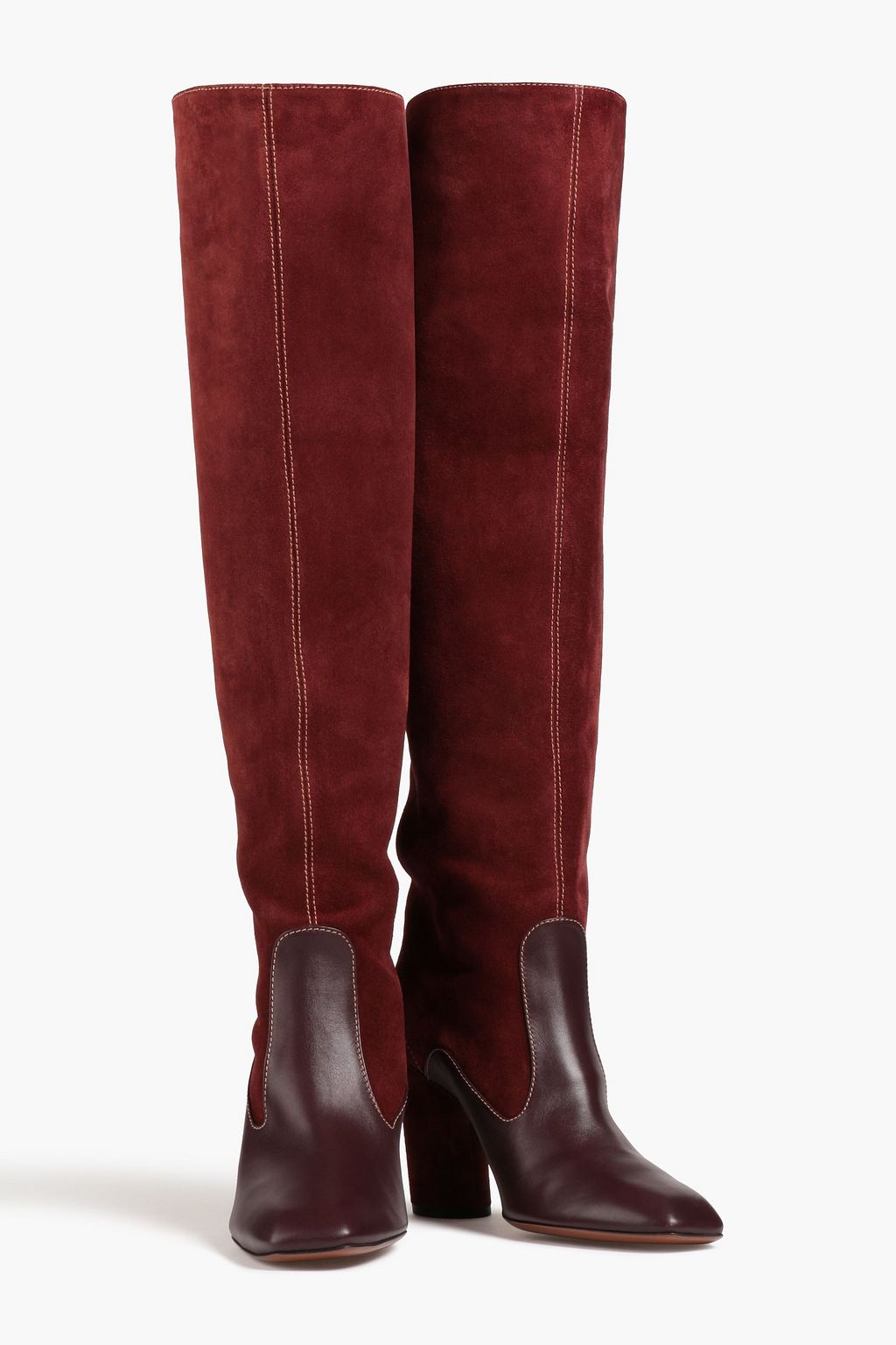 ZIMMERMANN Overknees aus Veloursleder mit Ledereinsatz