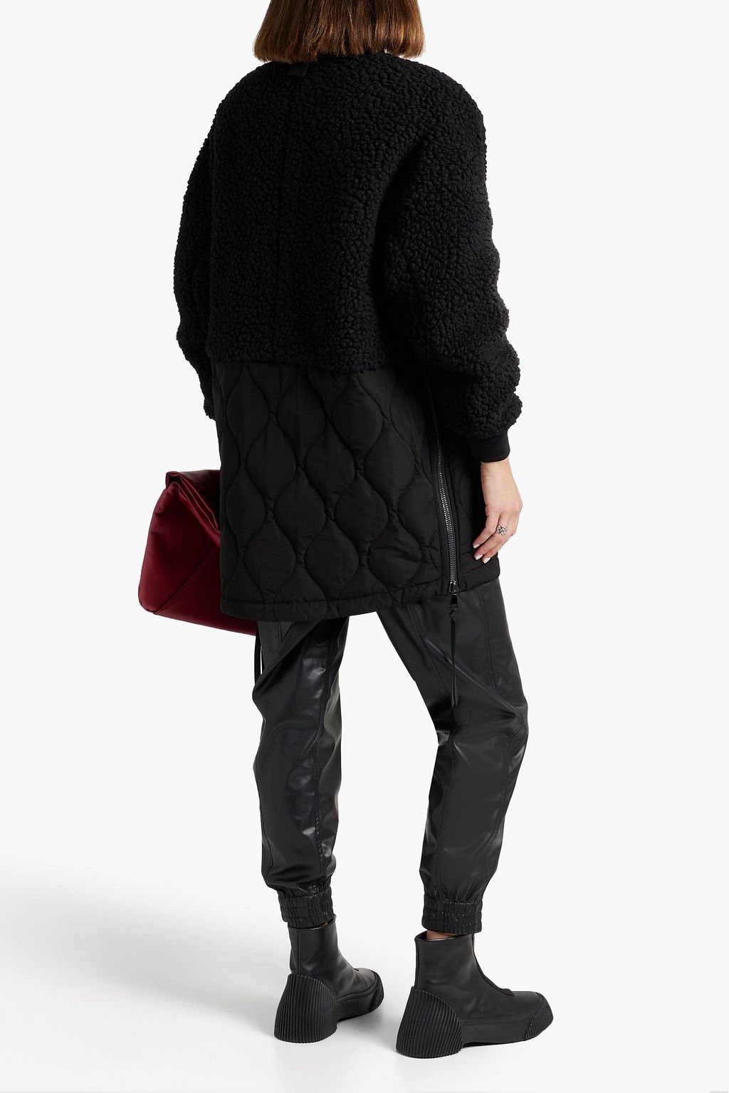 HOLDEN Faux shearling-paneled quilted shell jacket