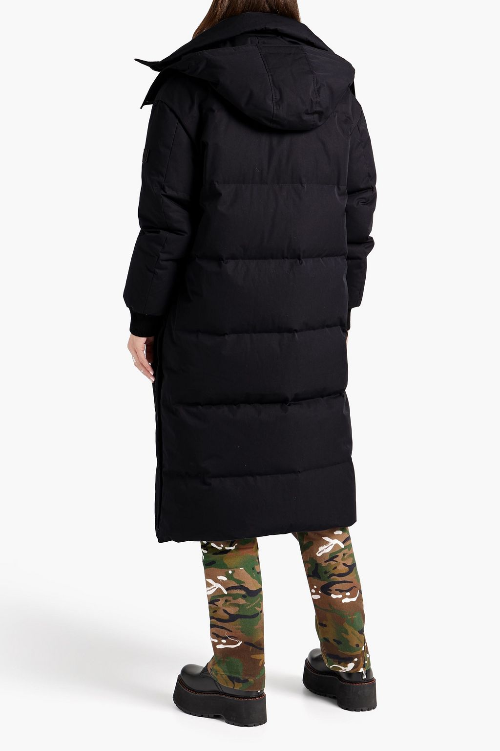 ARMY BY YVES SALOMON Reversible quilted cotton-blend shell hooded down coat