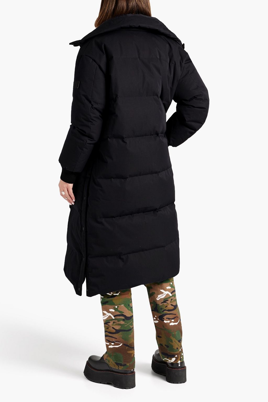 ARMY BY YVES SALOMON Reversible quilted cotton-blend shell hooded down coat