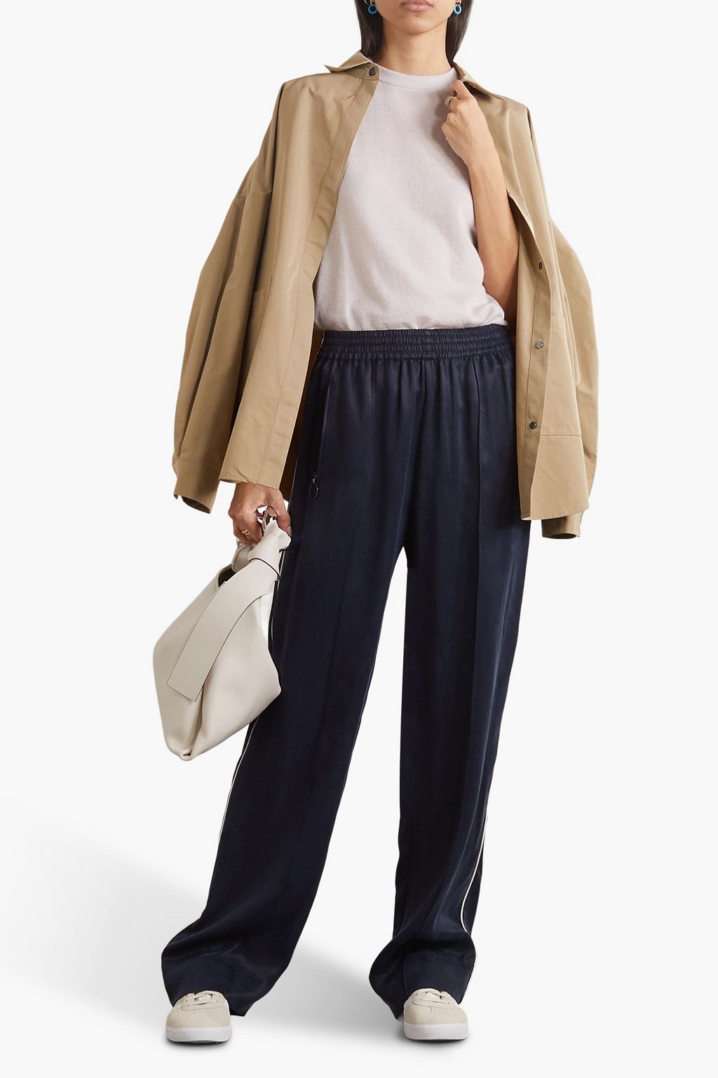 SEE BY CHLOÉ بنطال بأرجل واسعة مصنوع من الساتان