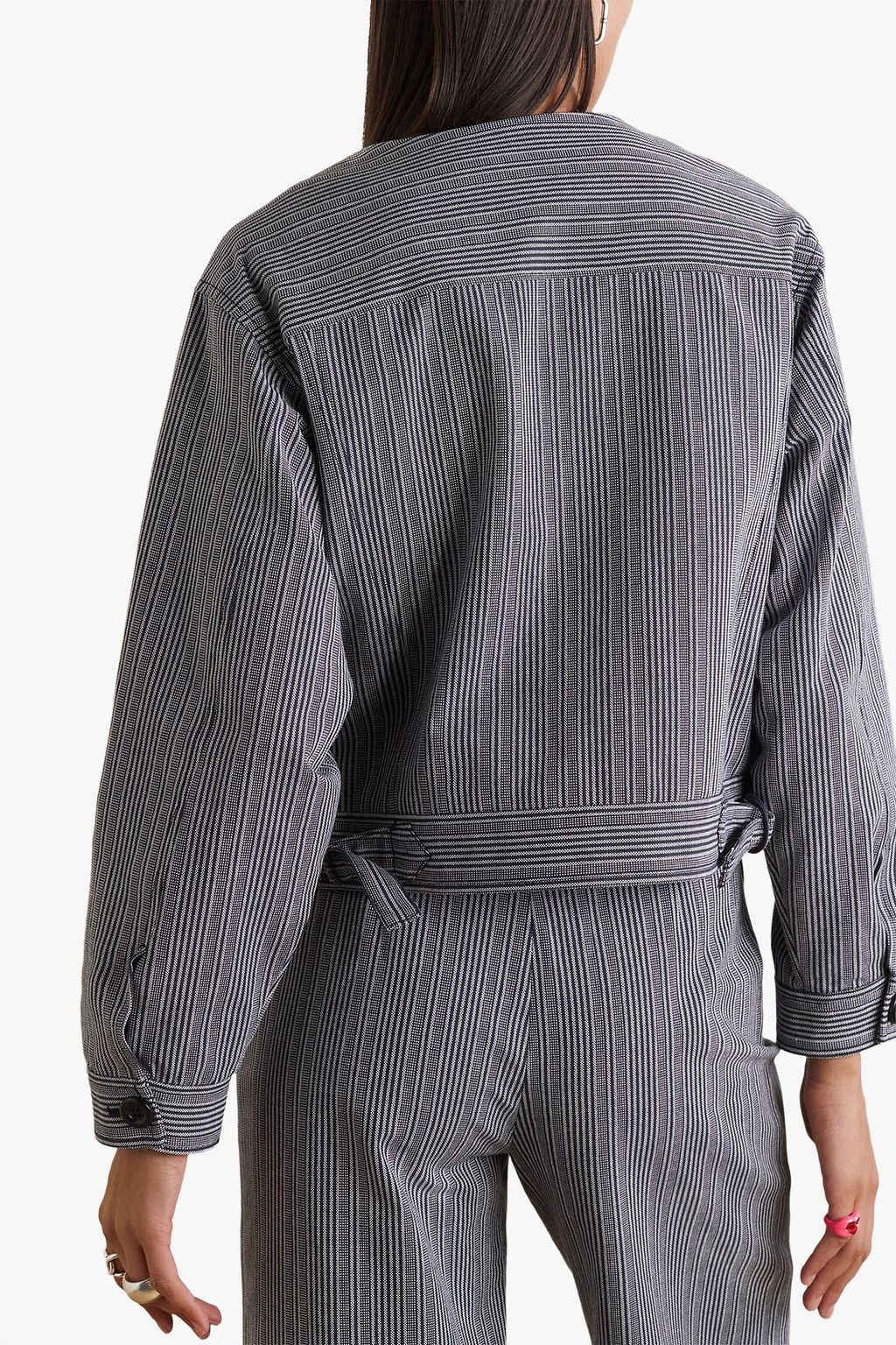 SEE BY CHLOÉ Cropped striped cotton jacket