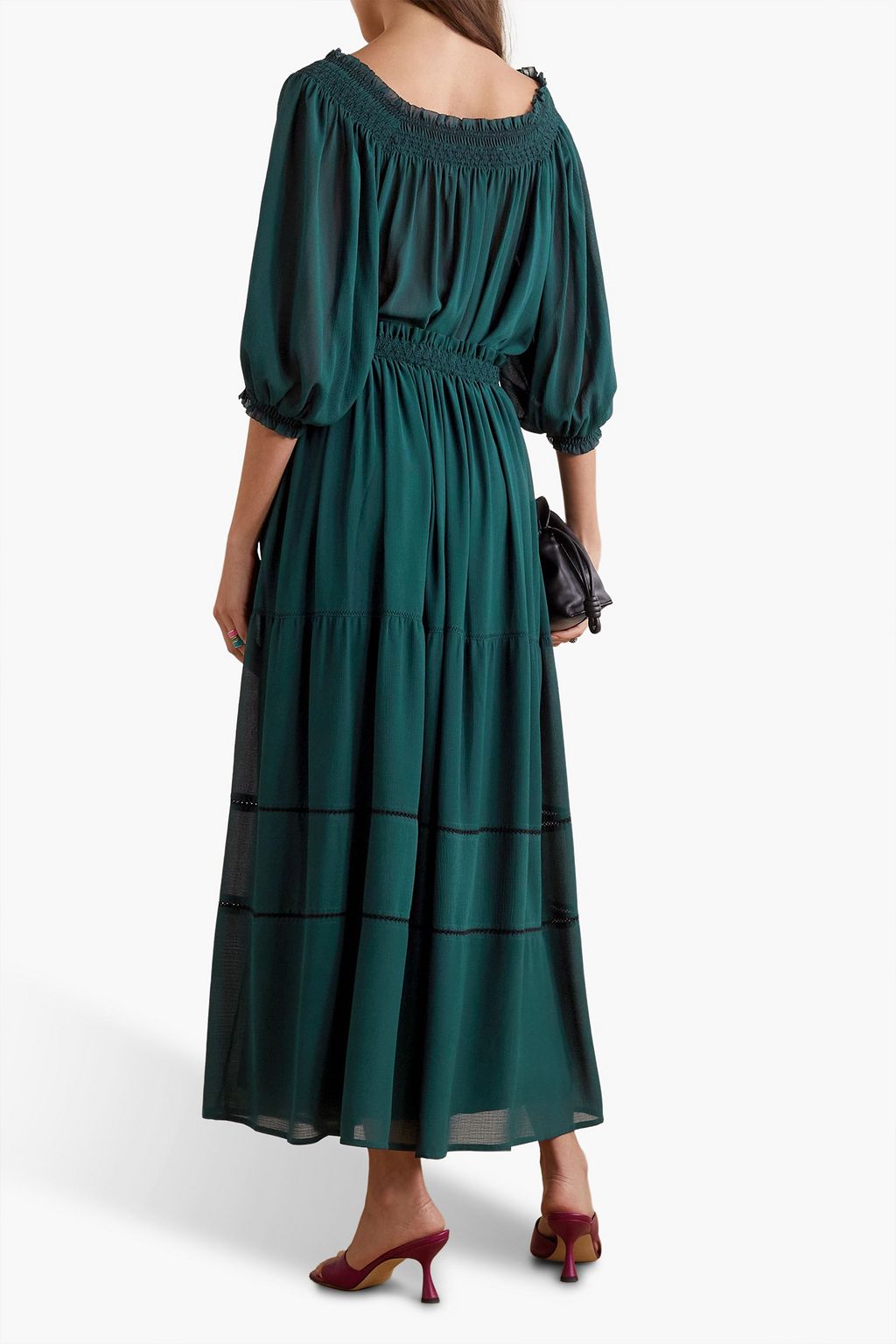 SEE BY CHLOÉ Embroidered georgette maxi skirt