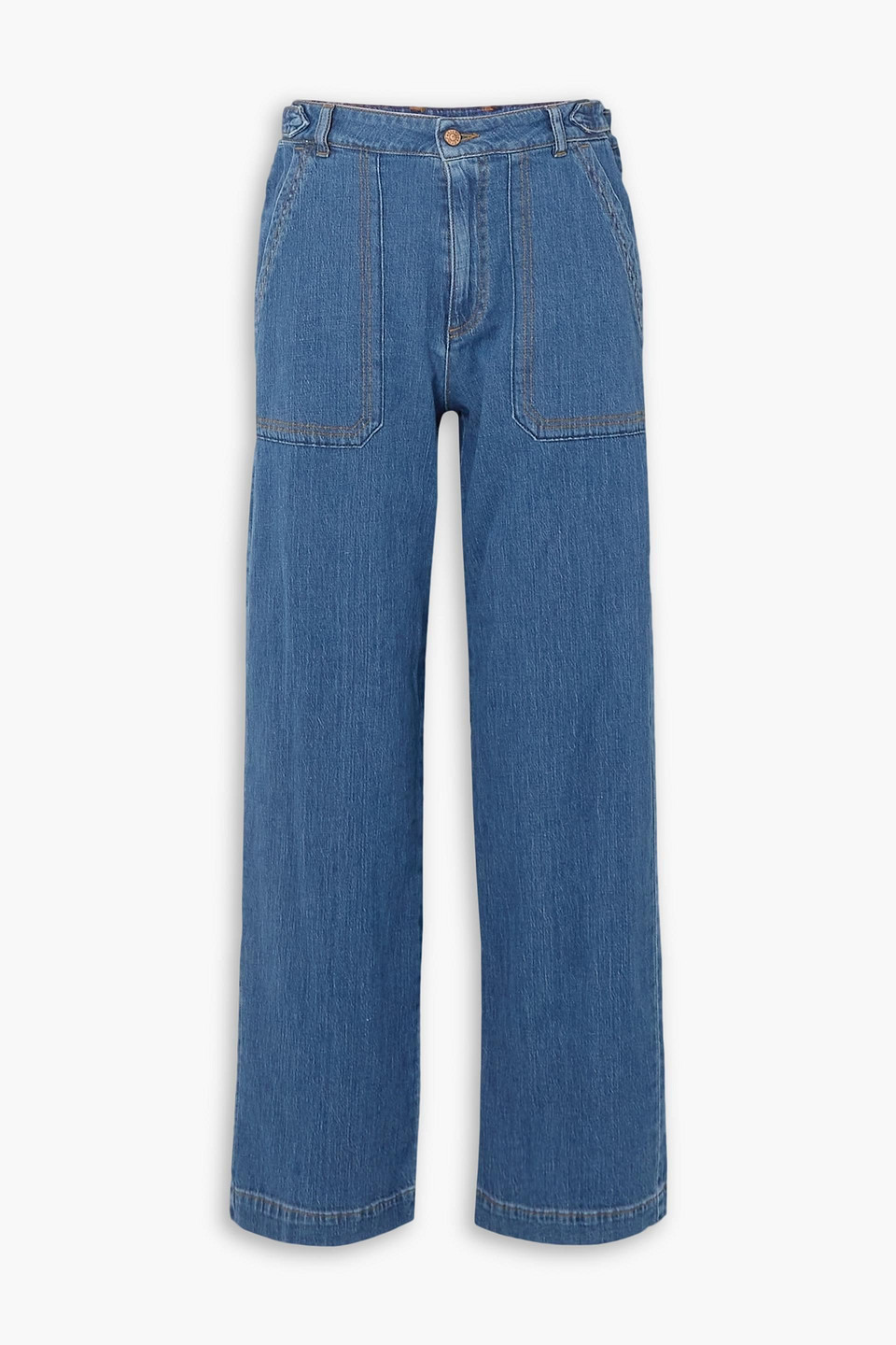 See By Chloé High-rise Wide-leg Jeans In Mid Denim