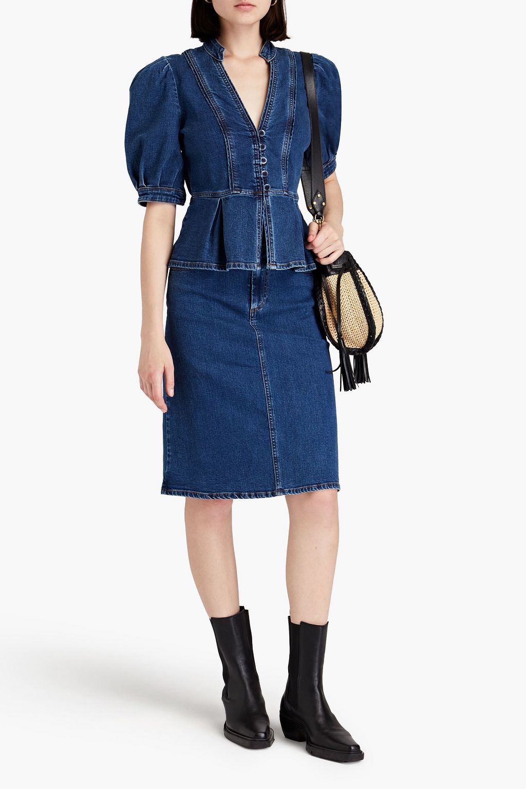 SEE BY CHLOÉ Denim peplum shirt