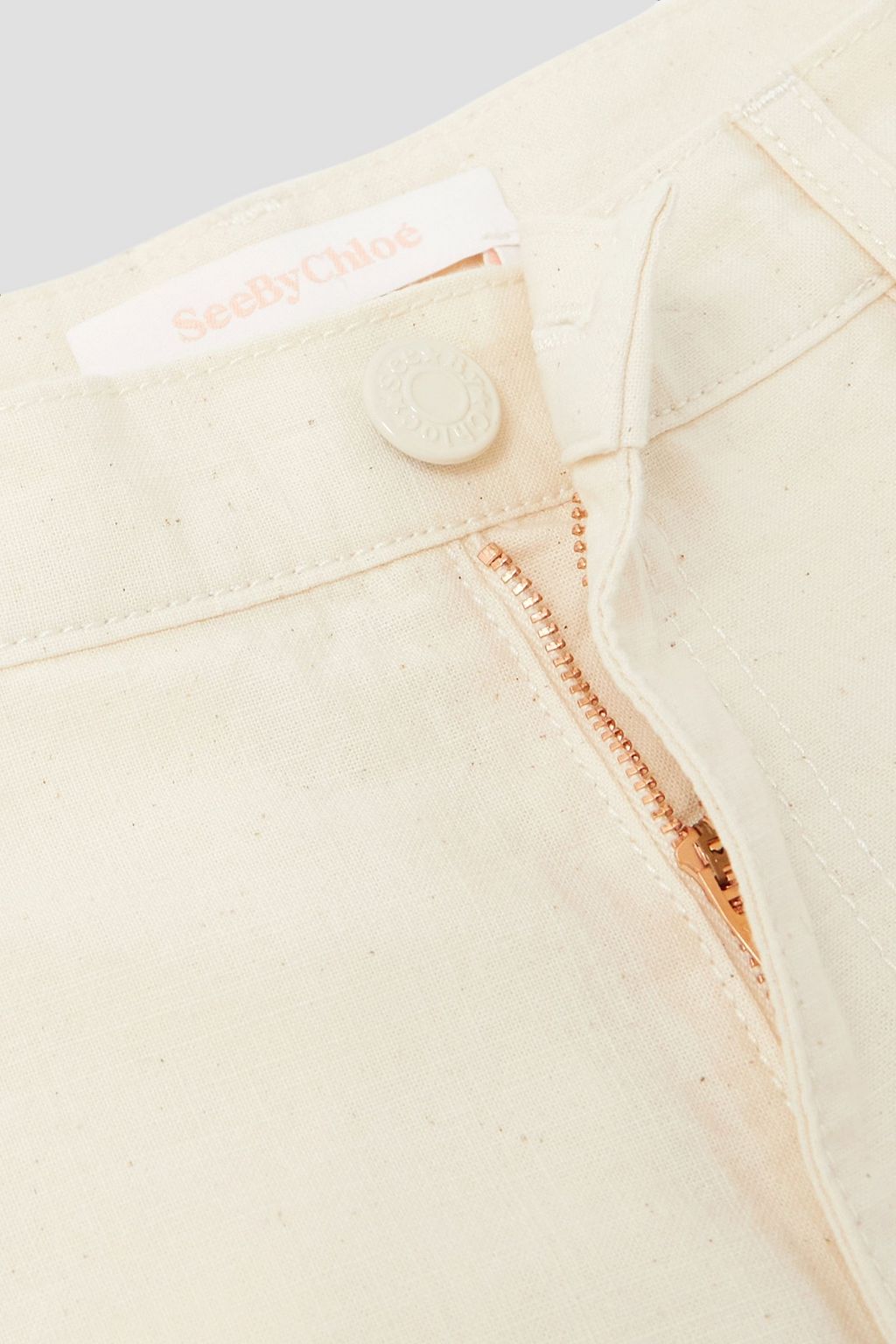SEE BY CHLOÉ بنطال بأرجل مستقيمة مصنوع من القطن وبتصميم مطرّز