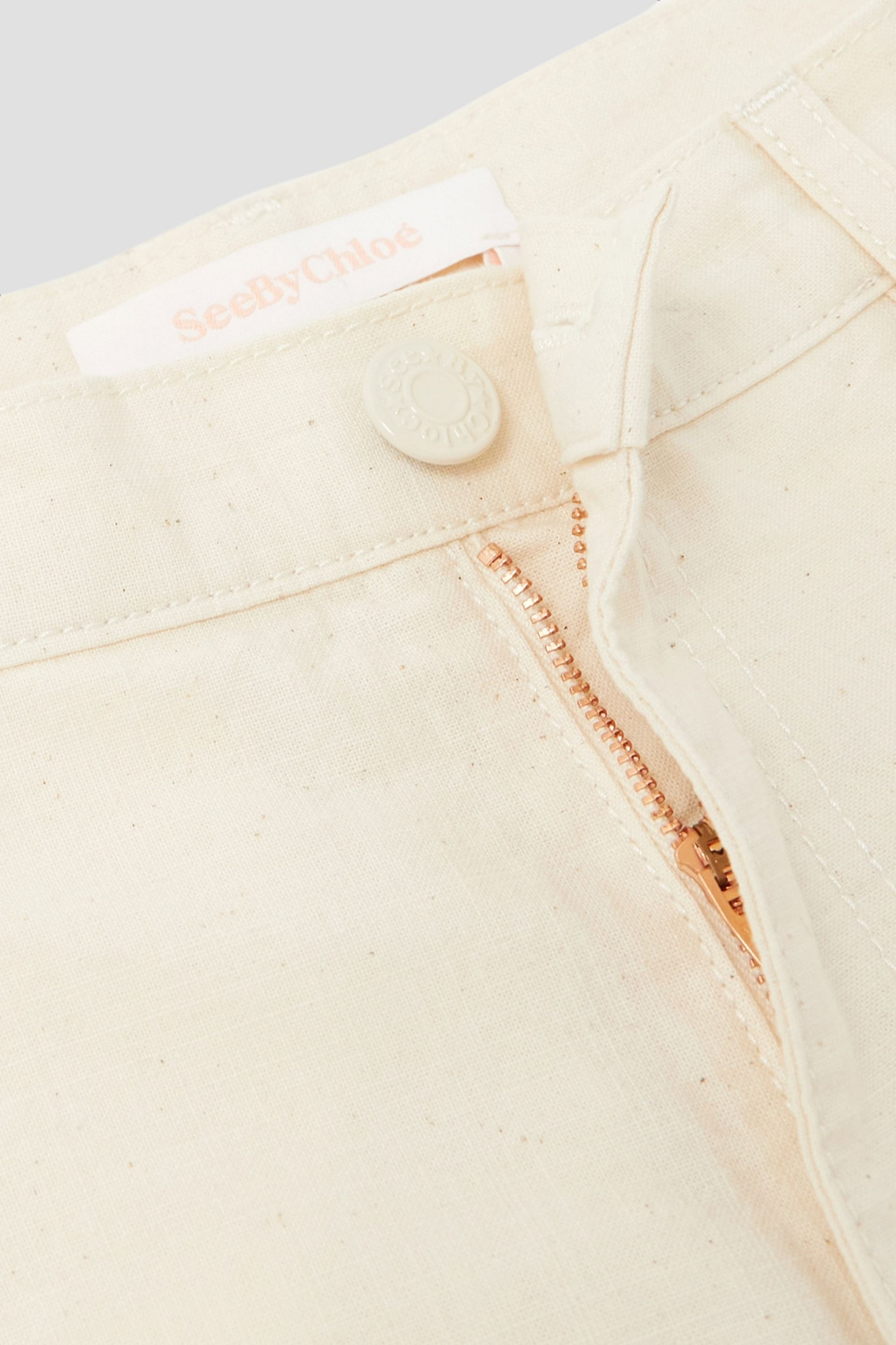 See By Chloé Embroidered cotton straight-leg pants