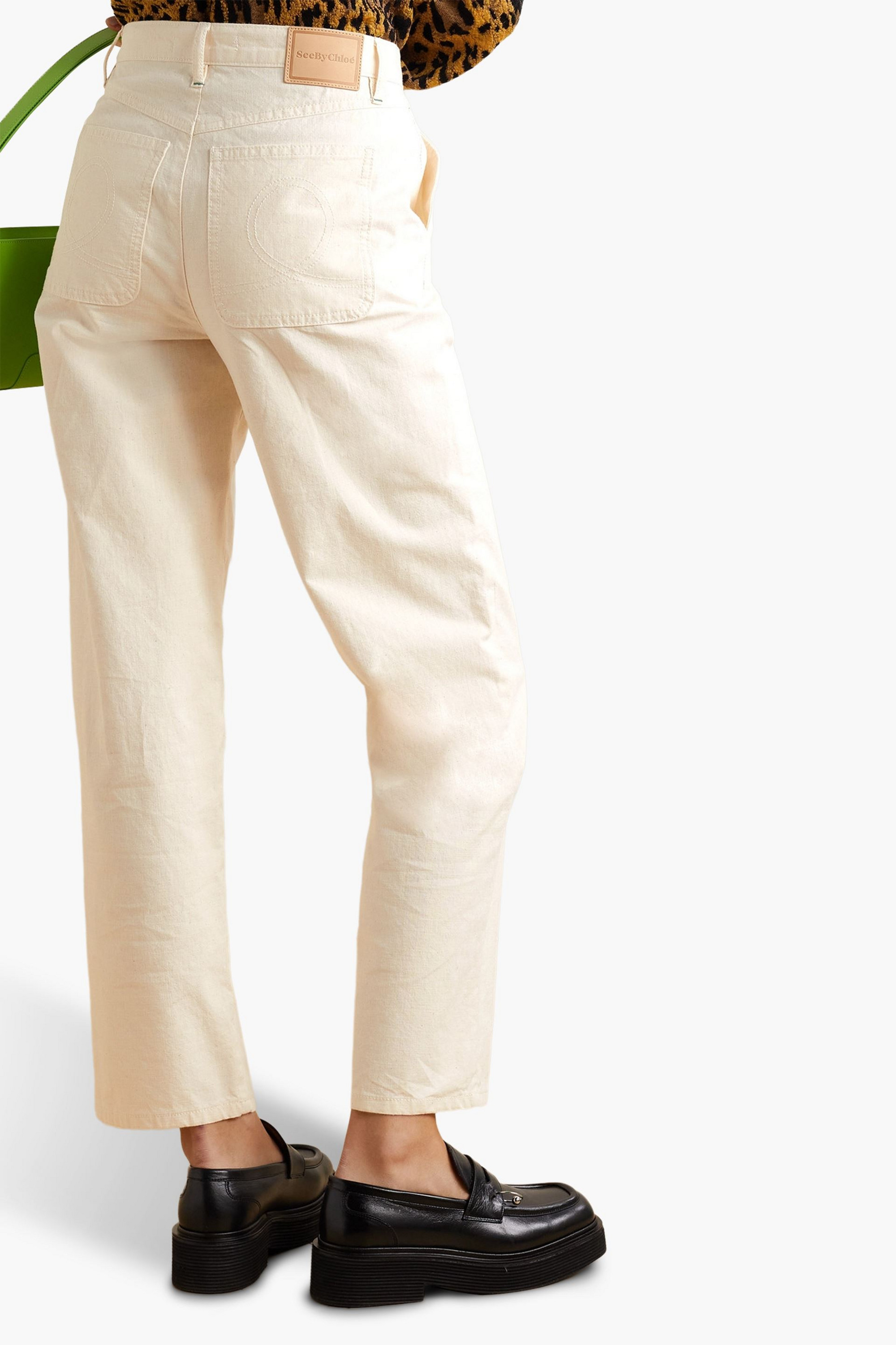 See By Chloé Embroidered cotton straight-leg pants