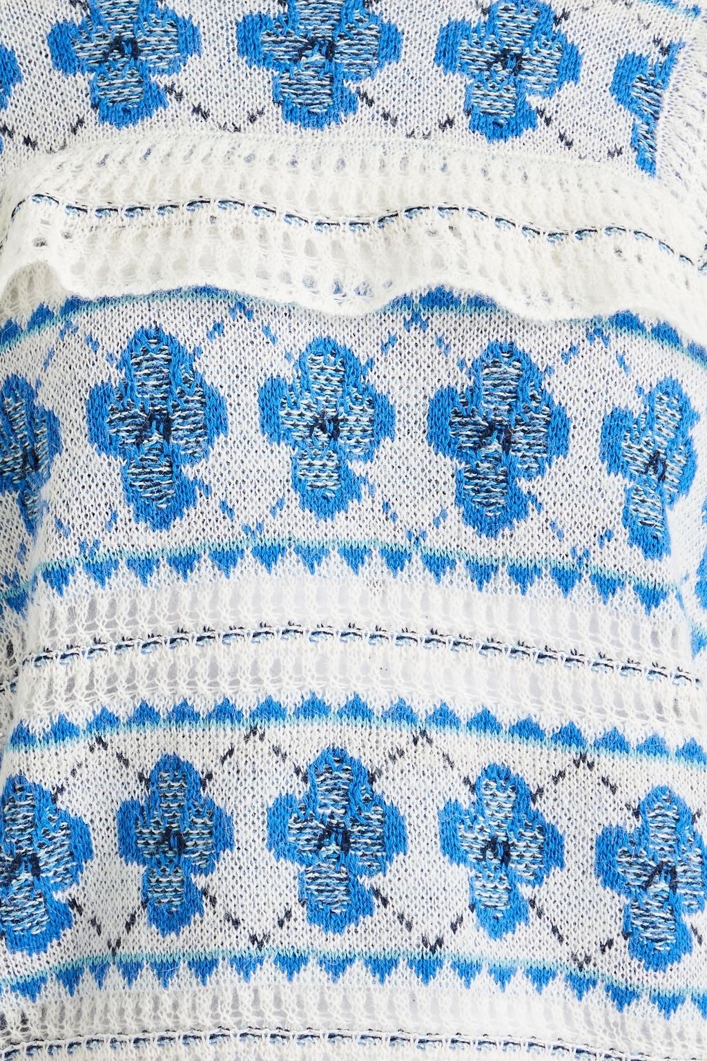 SEE BY CHLOÉ Ruffled jacquard-knit cotton-blend sweater