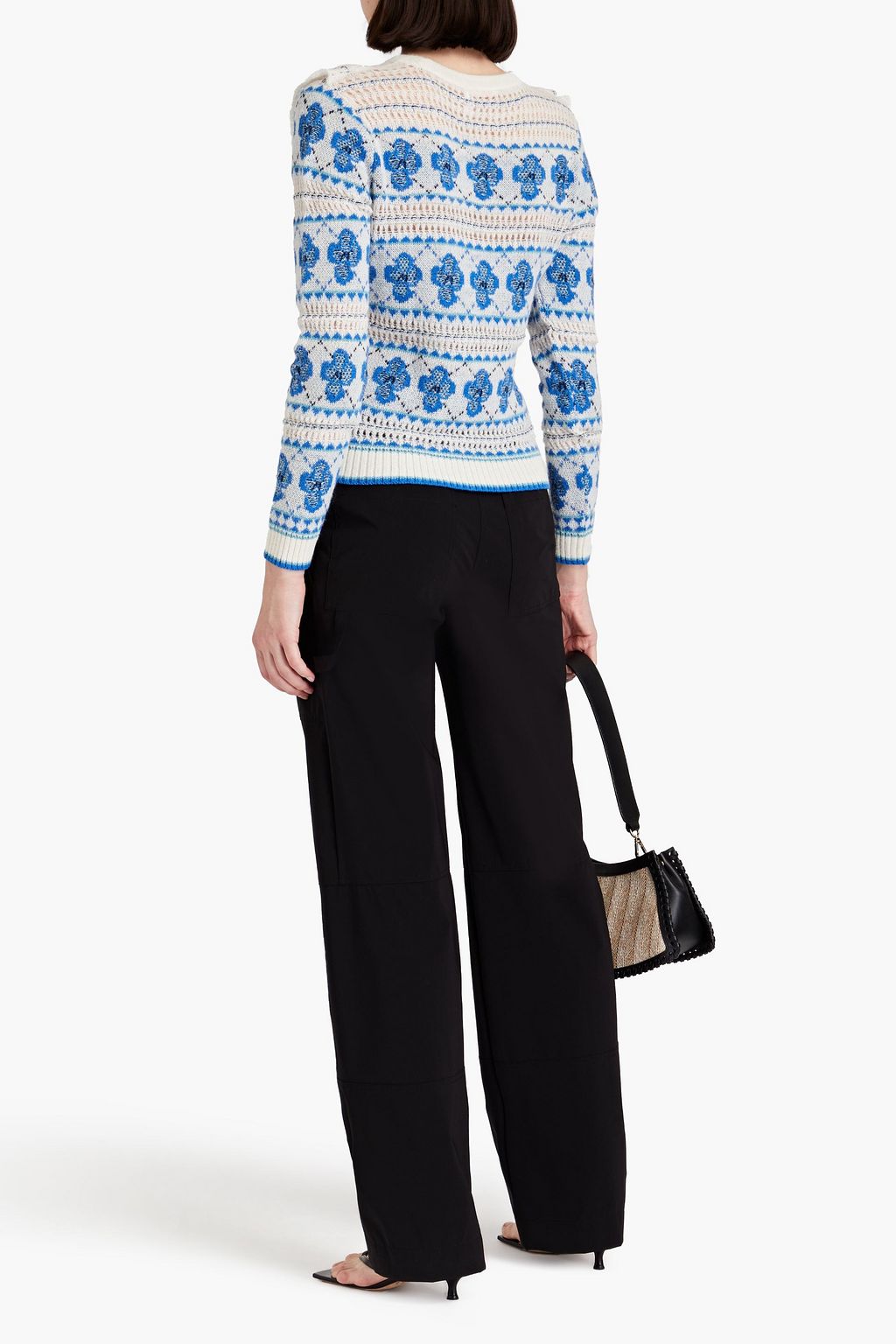 SEE BY CHLOÉ Ruffled jacquard-knit cotton-blend sweater