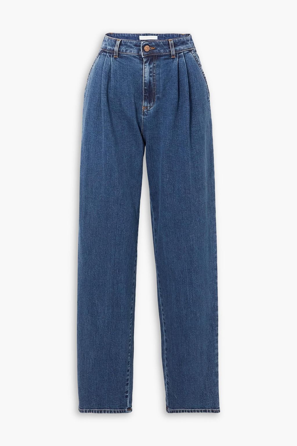 High rise tapered jeans