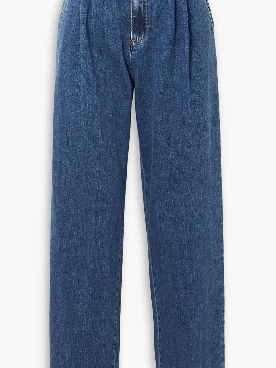 high-rise tapered jeans