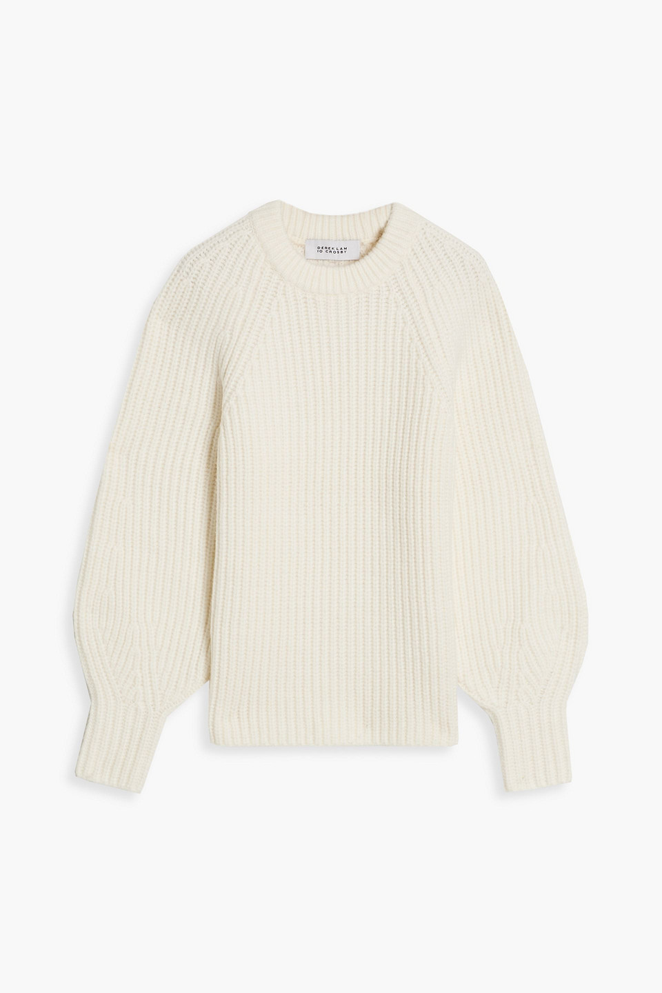 Derek Lam 10 Crosby Ribbed Wool-blend Sweater In Ivory
