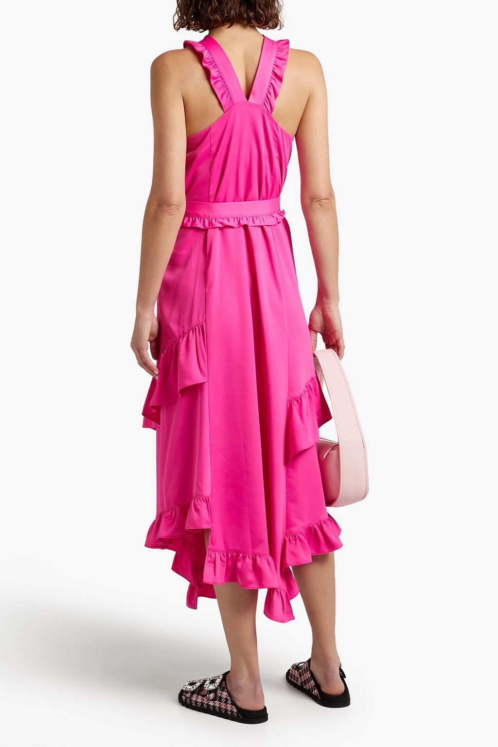 DEREK LAM 10 CROSBY Asymmetric ruffled crepe midi dress