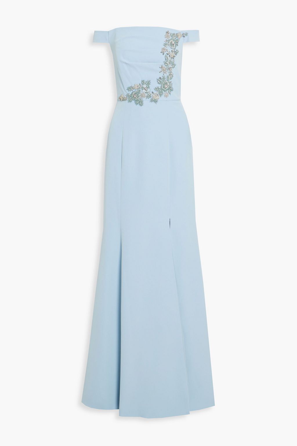 Aidan mattox embellished off the shoulder gown sale