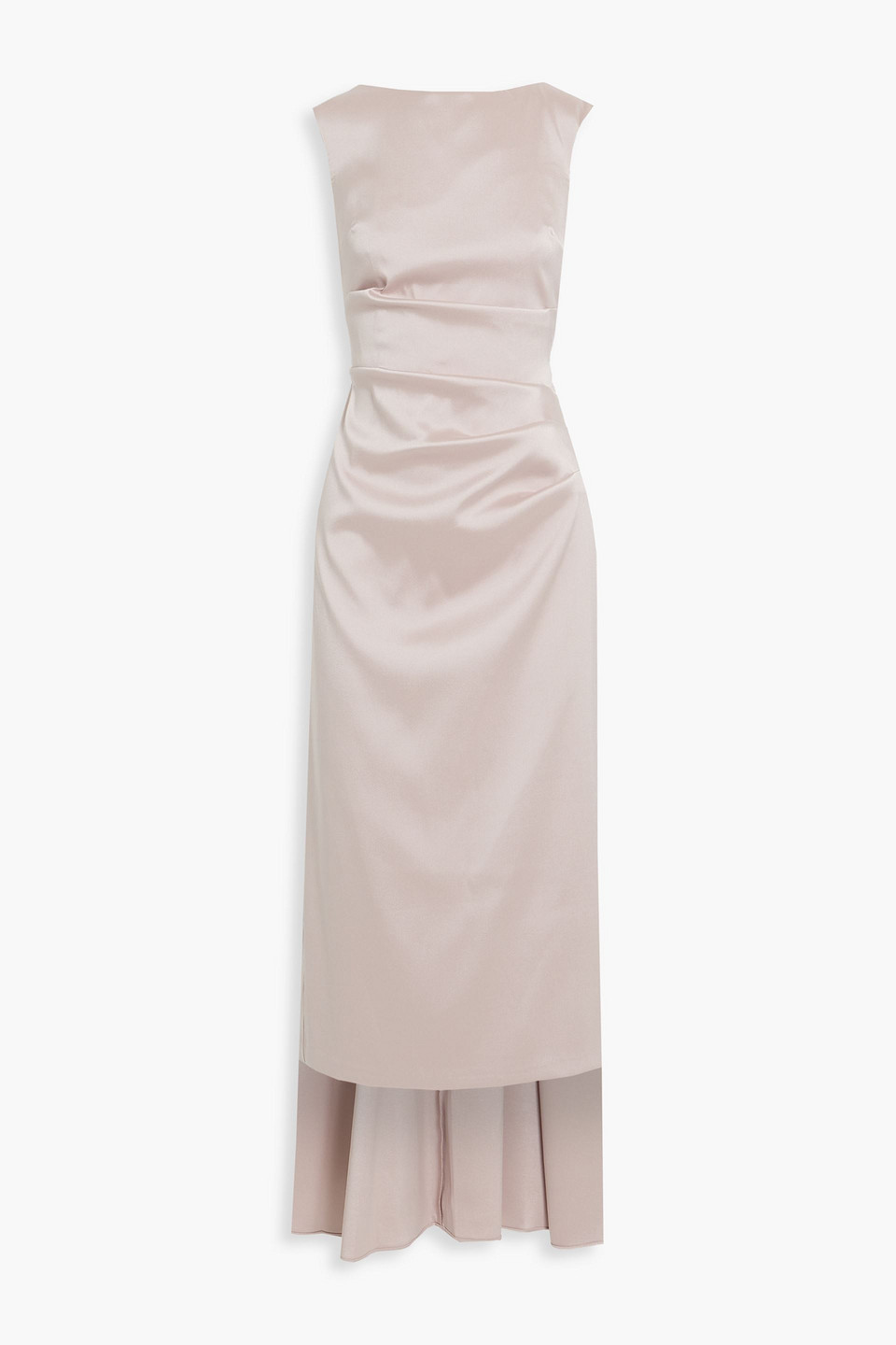 Aidan Mattox Bow-detailed pleated faille midi dress
