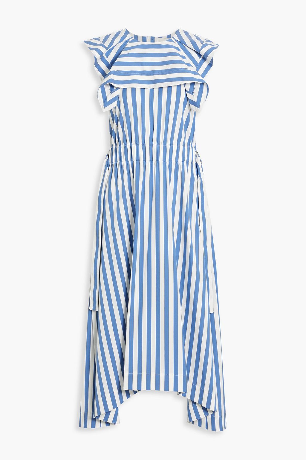 3.1 PHILLIP LIM Asymmetric striped cotton blend poplin midi dress