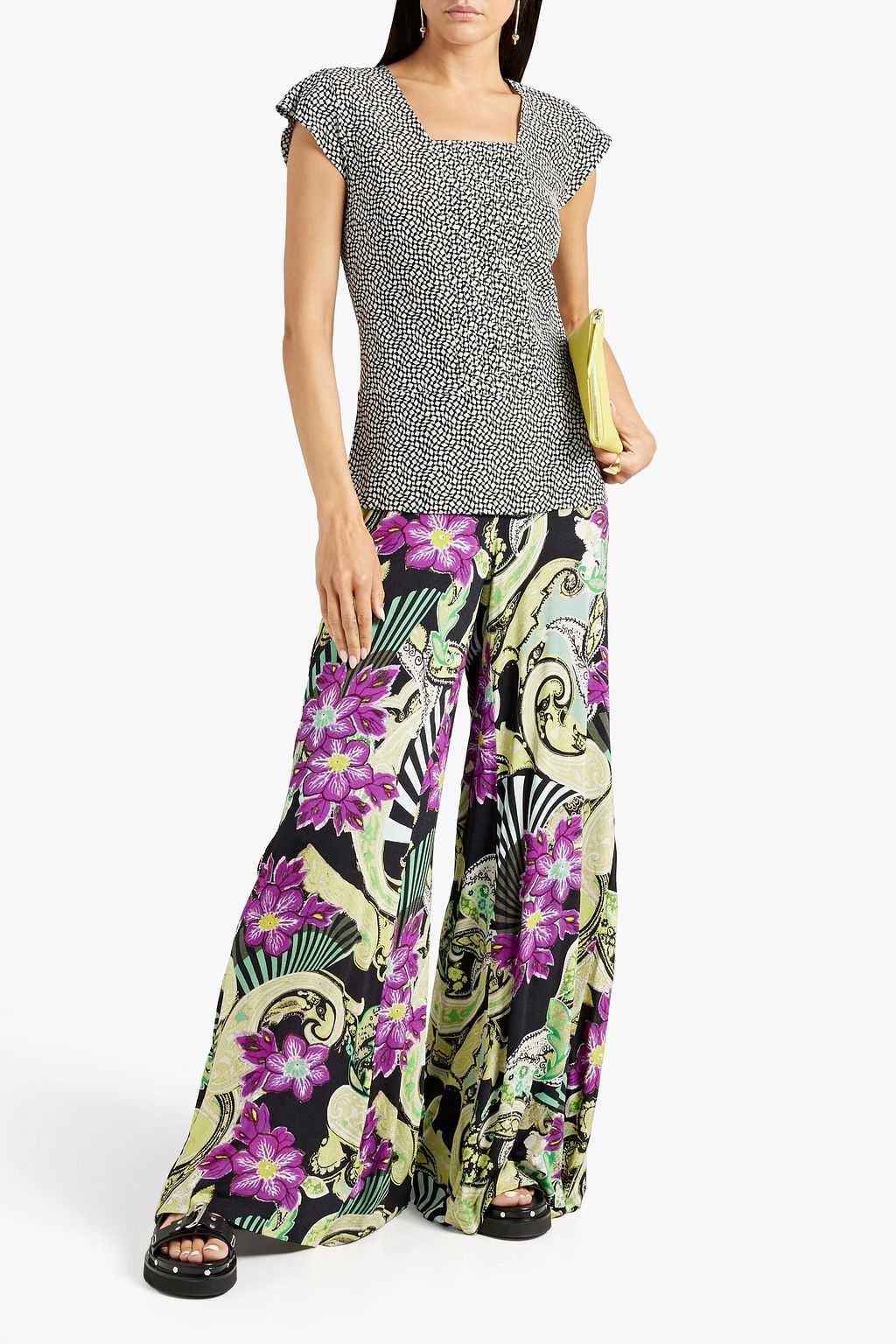 ETRO Printed jersey wide-leg pants