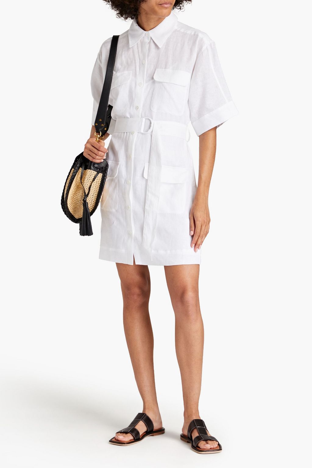 EQUIPMENT Oriel belted linen mini shirt dress THE