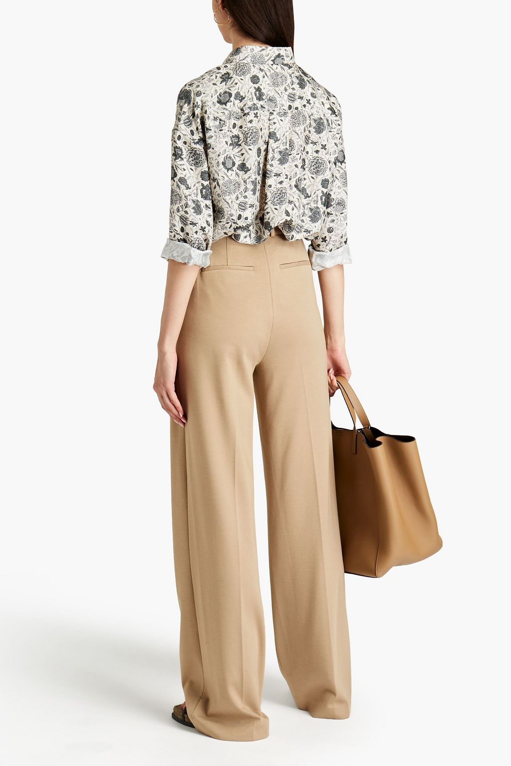 BRUNELLO CUCINELLI Hemd aus Seiden-Twill mit floralem Print und Zierperlen