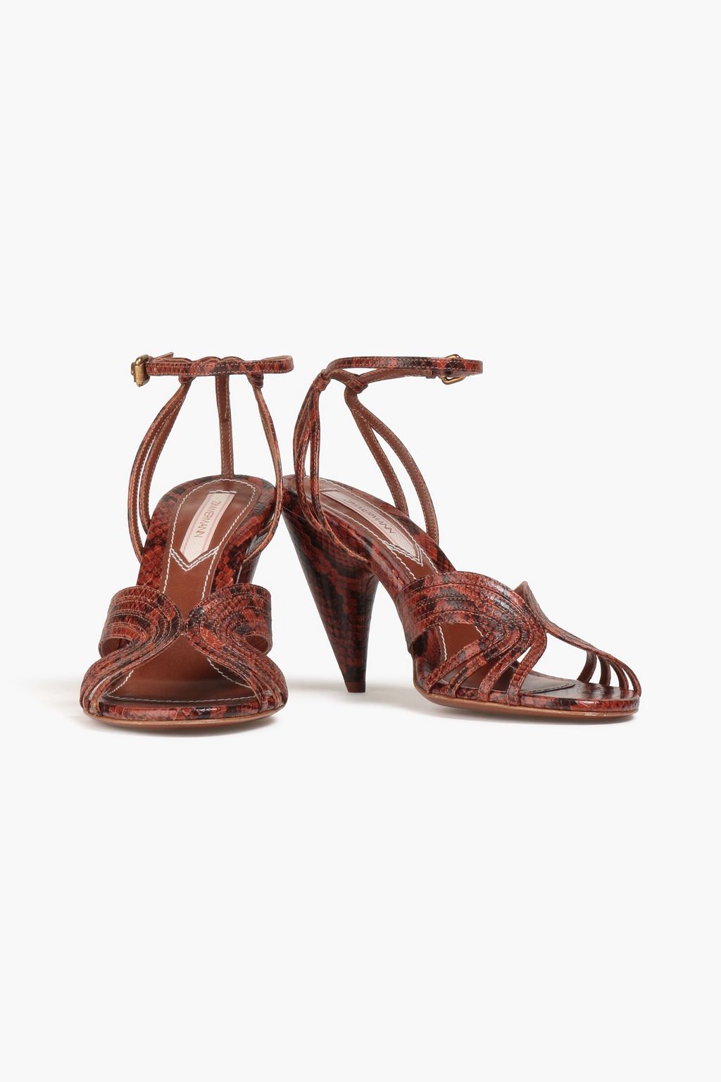 ZIMMERMANN Sandalen aus Leder mit Schlangeneffekt