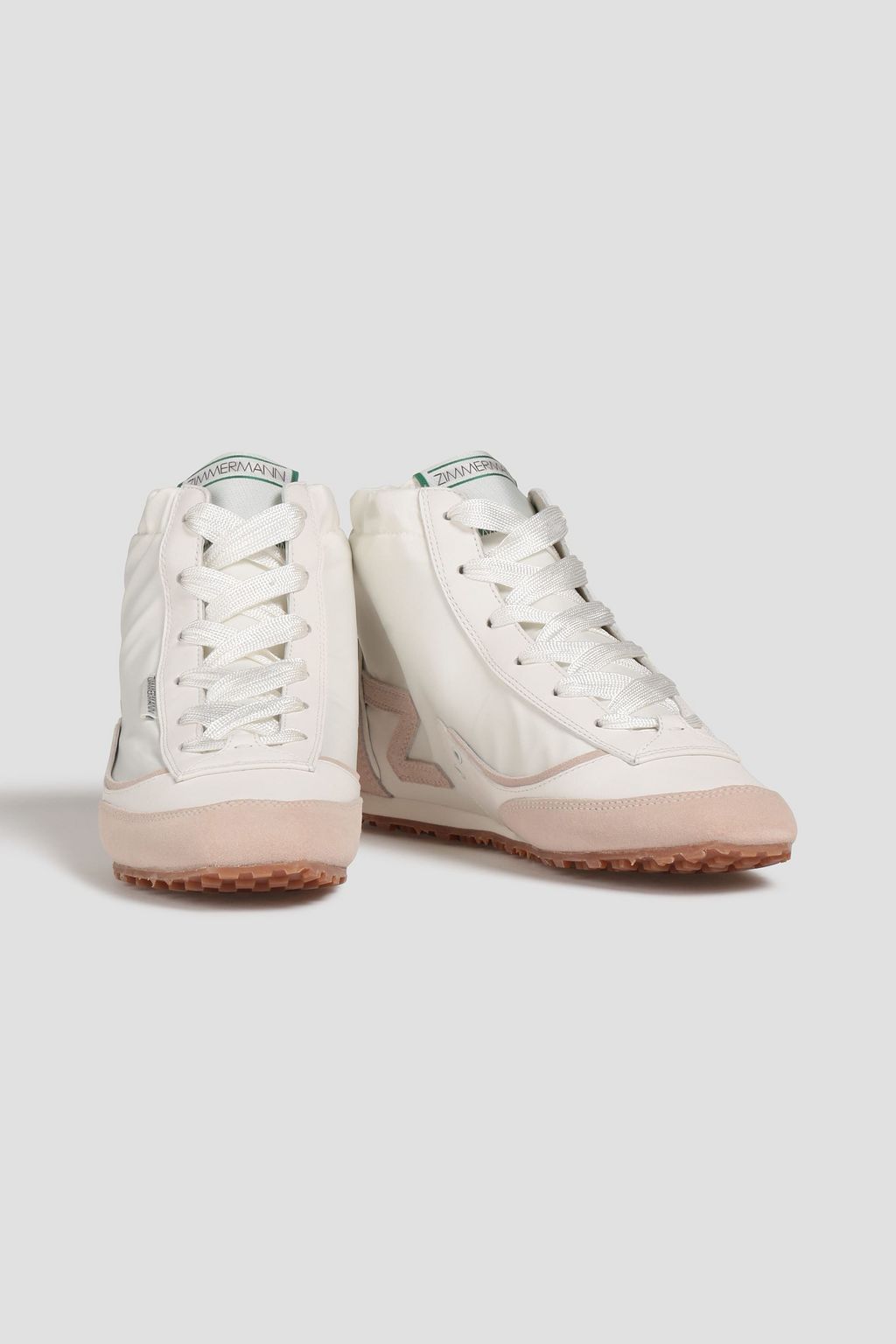 ZIMMERMANN Suede-trimmed shell high-top sneakers