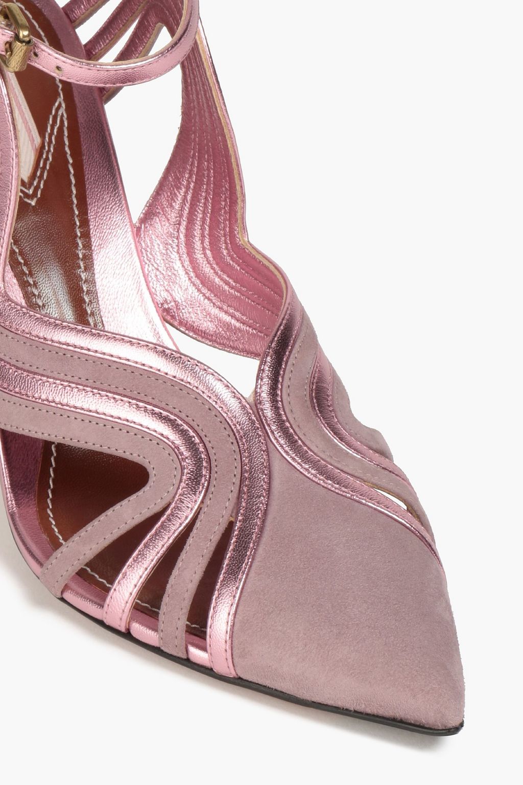 ZIMMERMANN Wave suede and metallic leather pumps