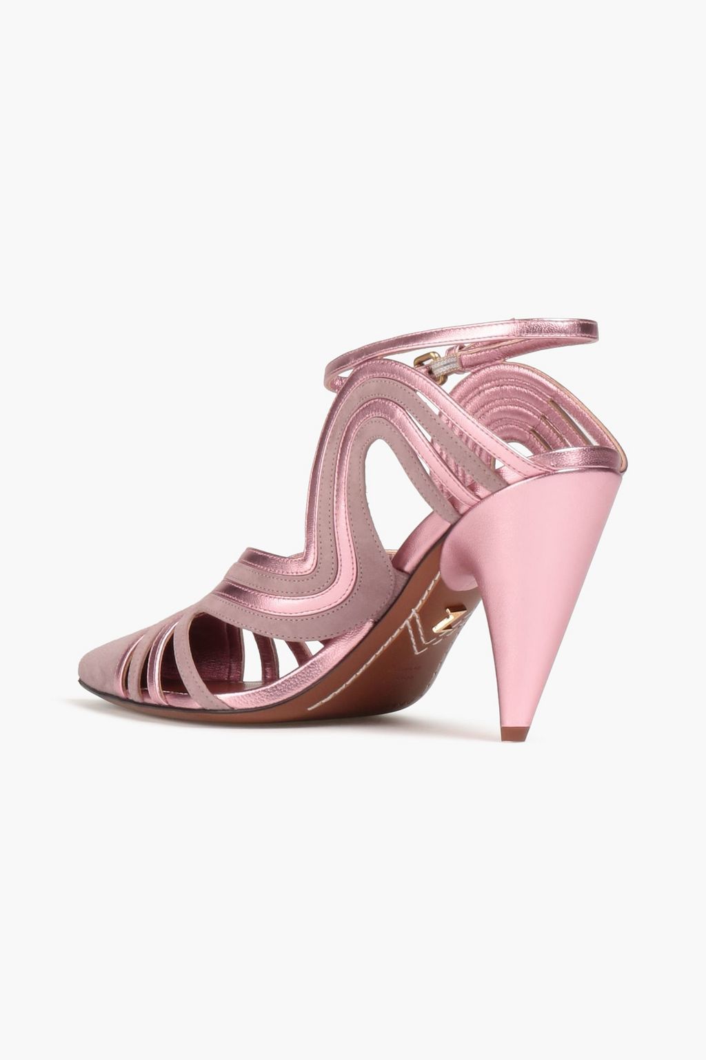 ZIMMERMANN Wave suede and metallic leather pumps