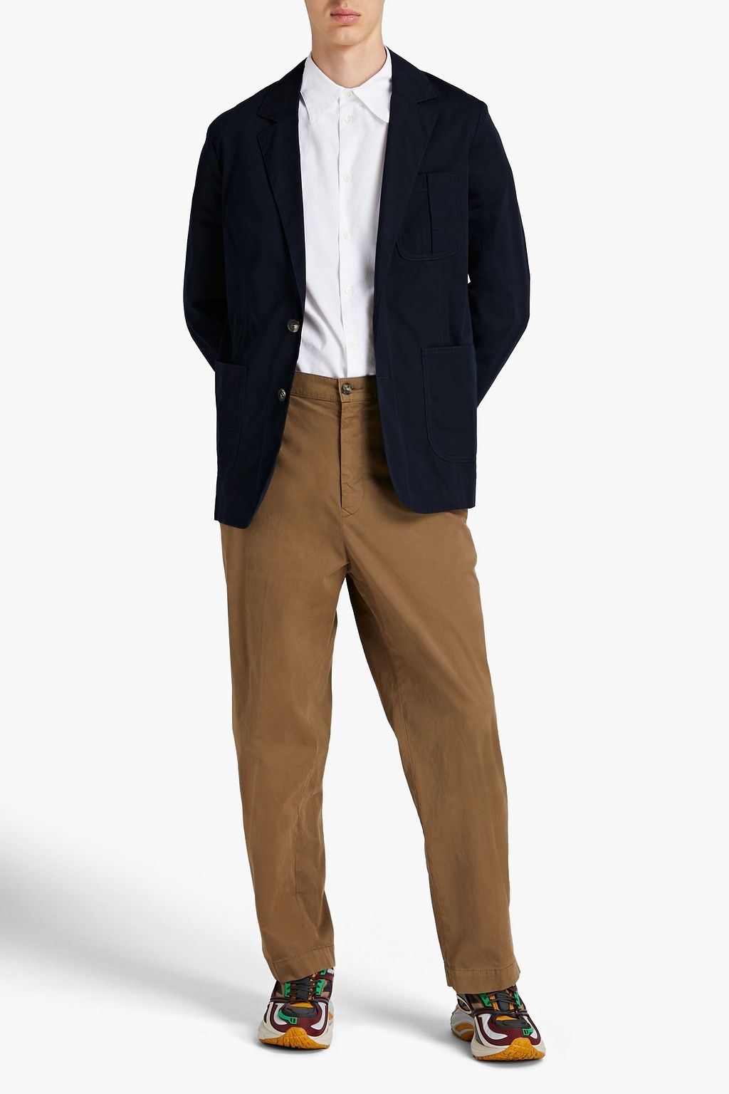 KENZO Blazer aus Baumwoll-Gabardine mit Logostickerei