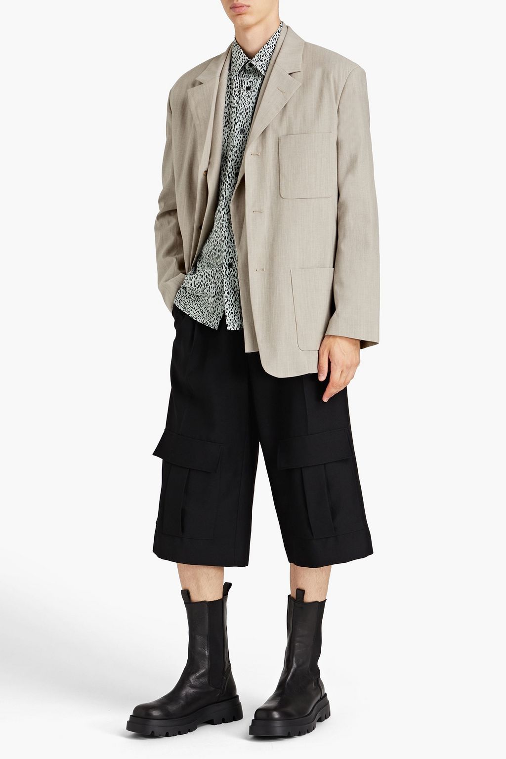 KENZO Mélange wool-blend blazer
