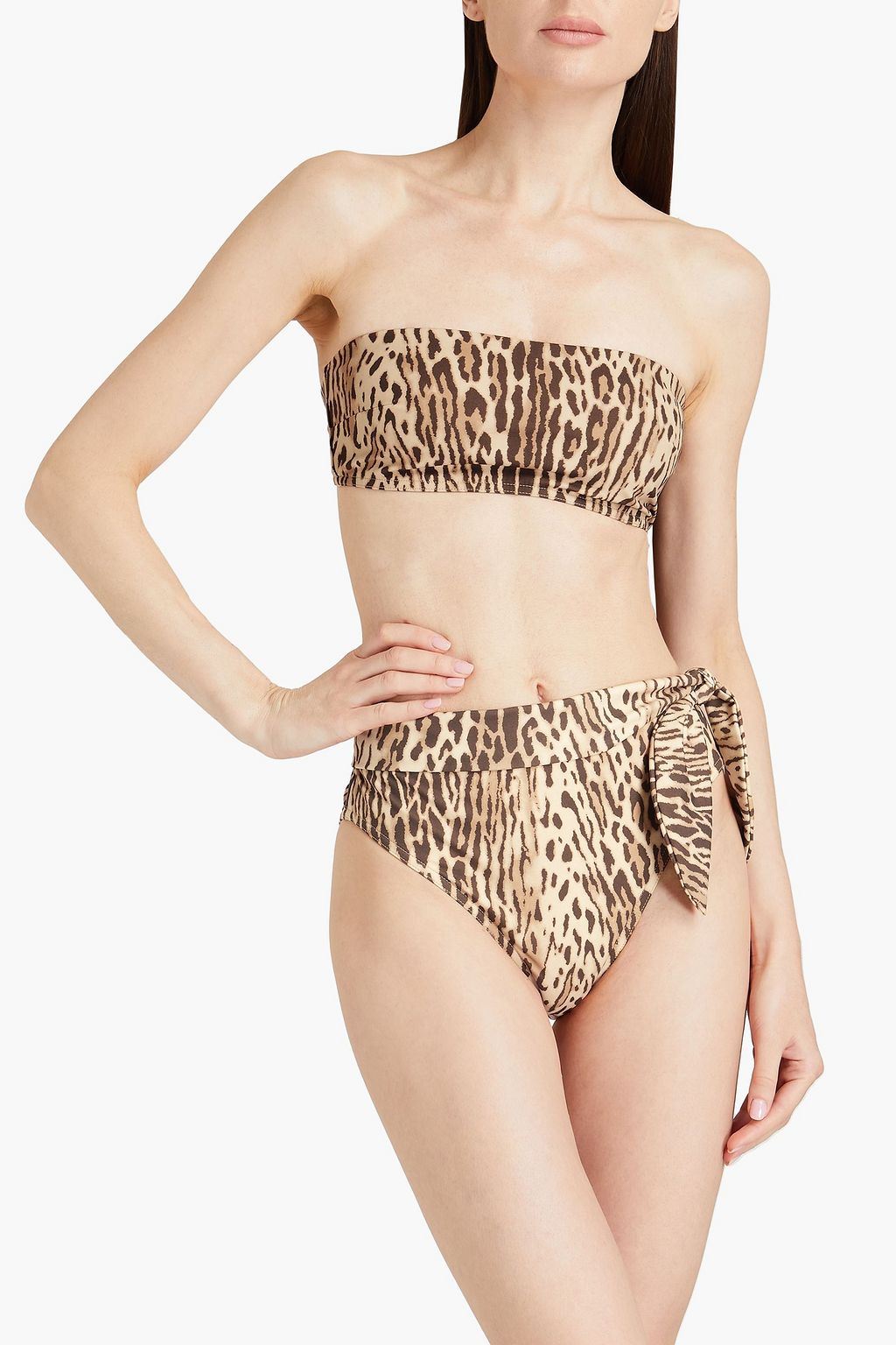 ZIMMERMANN Leopard-print bandeau bikini top