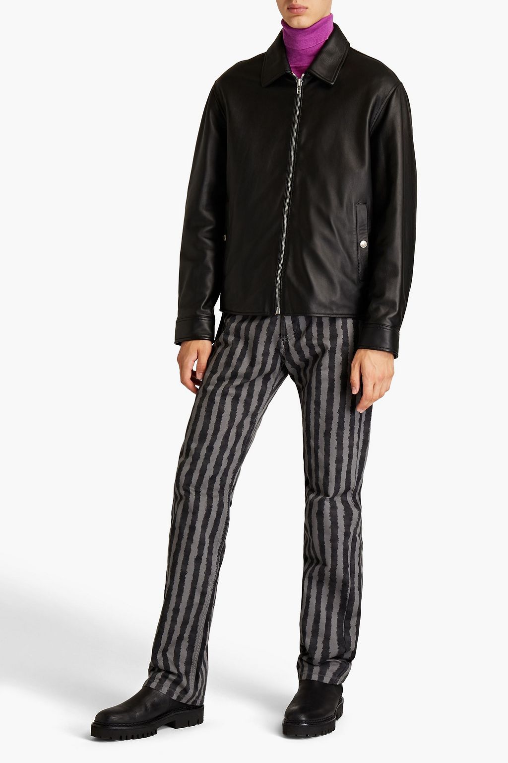 KENZO Embroidered leather jacket
