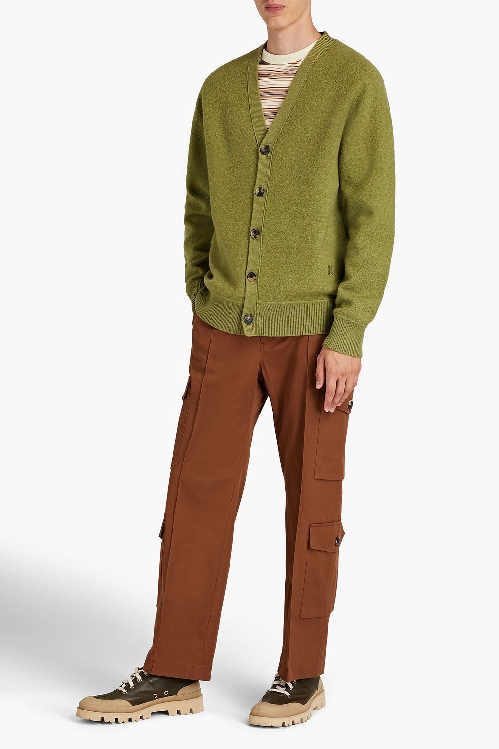 KENZO Embroidered cotton-twill cargo pants