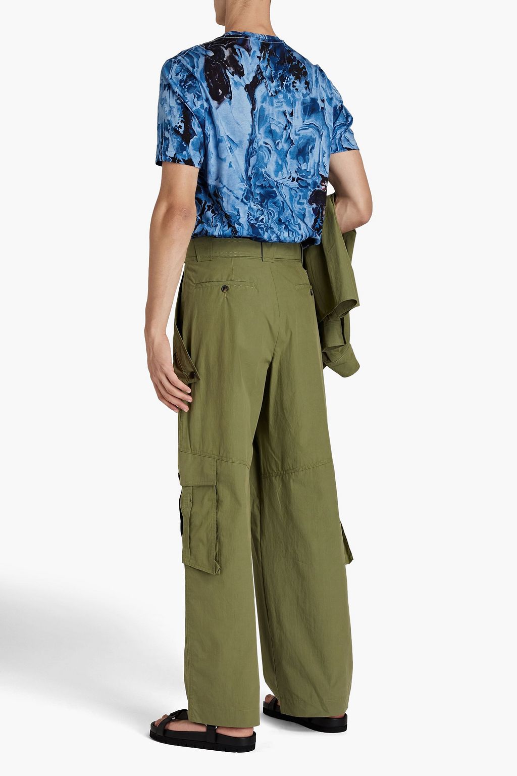 KENZO Belted cotton-twill cargo pants