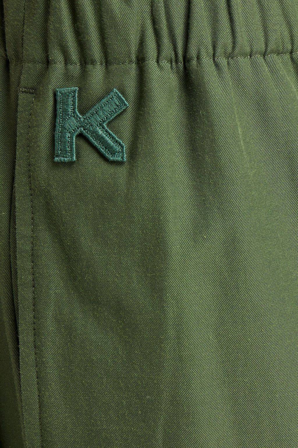 KENZO Logo-appliquéd twill pants