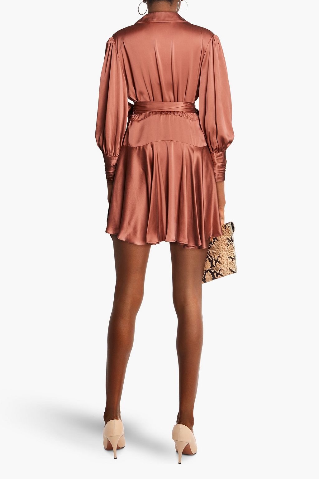 ZIMMERMANN Silk-satin mini wrap dress