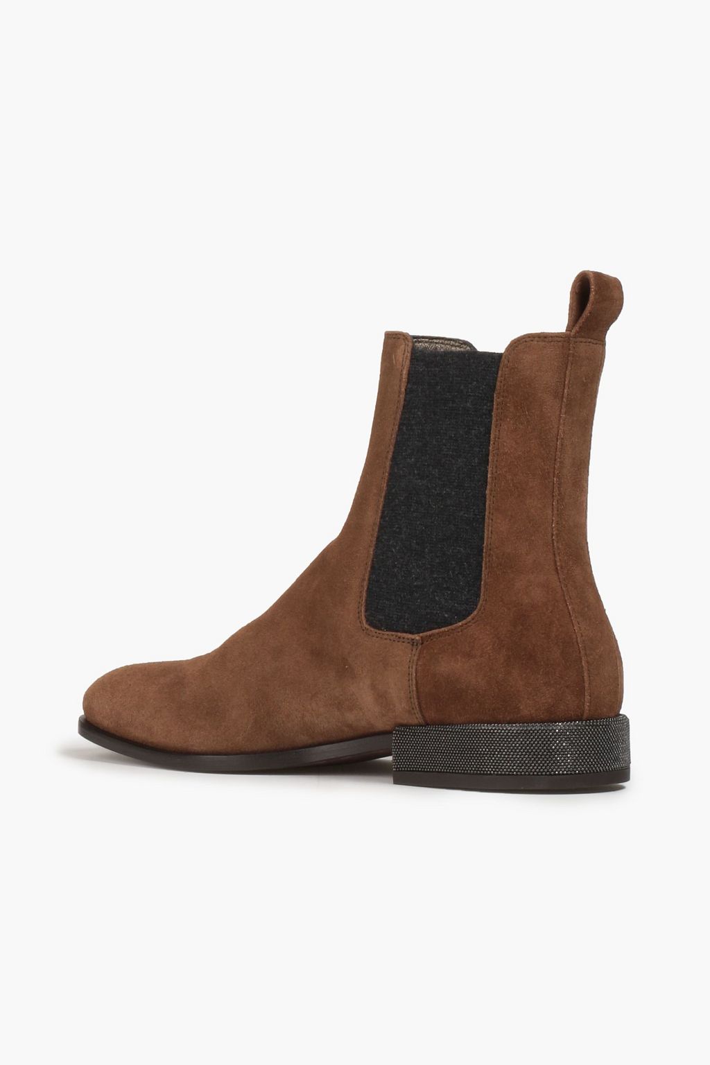 BRUNELLO CUCINELLI Bead-embellished suede Chelsea boots